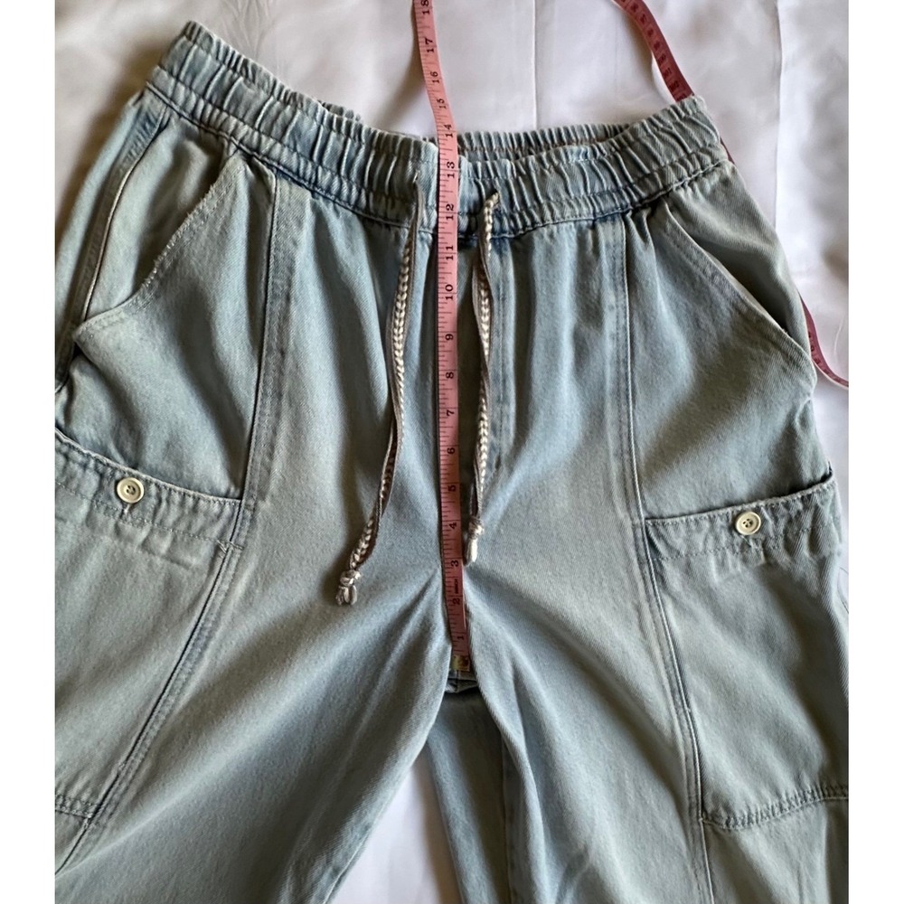 We The Free Free People Barrel Bright-Eyed Low-Slung Jeans in Moonstone Blue M - Picture 7 of 14